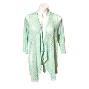 Torrid Slub Cardigan Drape Front Sweater Size 1X Mint Green